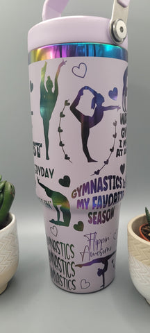 Gymnastics, gymnast Laser Engraved 30oz Double Wall Insulated Tumbler Custom Seamless Tumbler