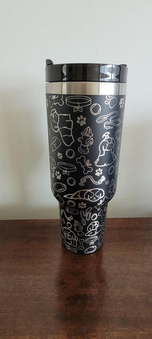 Shih Tzu Dog cute doodles 40oz Double Wall Insulated Tumbler with Handles Gift