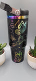 Butterflies, butterfly garden Laser Engraved 30oz Double Wall Insulated Tumbler Custom Seamless Tumbler