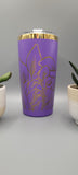 Cala lilly, lillies purple and gold Laser Engraved 20oz Double Wall Insulated Tumbler Travel mug,Seamless Tumbler ,Gift for daughter, niece