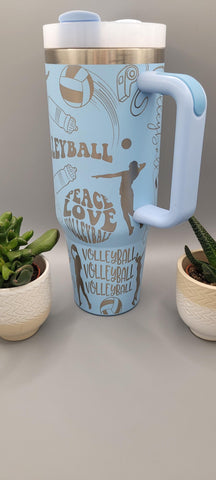 Volleyball, sport, 40oz Double Wall Insulated Tumbler with Handles Gift for mom, Granny, sister, Niece