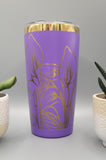 Cala lilly, lillies purple and gold Laser Engraved 20oz Double Wall Insulated Tumbler Travel mug,Seamless Tumbler ,Gift for daughter, niece