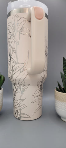 Tiger lillies, Flowers, Garden 40oz Double Wall Insulated Tumbler with Handles Gift for mom, Granny, sister, Niece