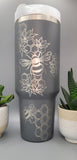 Honey Bee, Bumble bee, Flowers 40oz Double Wall Insulated Tumbler with Handles Gift for mom, Granny, sister, Niece