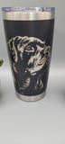 Rottweiler dog Laser Engraved 20oz Double Wall Insulated Tumbler Travel mug, Seamless Tumbler ,Gift for mum