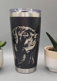 Rottweiler dog Laser Engraved 20oz Double Wall Insulated Tumbler Travel mug, Seamless Tumbler ,Gift for mum