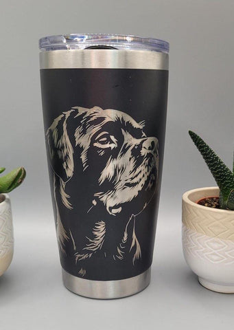 Rottweiler dog Laser Engraved 20oz Double Wall Insulated Tumbler Travel mug, Seamless Tumbler ,Gift for mum