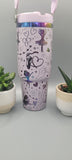 Ballet, dance lilac and rainbow Laser Engraved 30oz Double Wall Insulated Tumbler Custom Seamless Tumbler