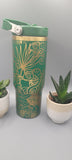 Chameleon green and gold Engraved 30oz Double Wall Insulated Tumbler Custom Seamless Tumbler