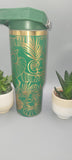 Chameleon green and gold Engraved 30oz Double Wall Insulated Tumbler Custom Seamless Tumbler