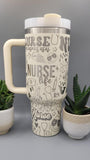 Nurse  40oz Double Wall Insulated Tumbler with Handles Gift for mom, sister