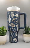 Country and Western, Cowboy 40oz Double Wall Insulated Tumbler with Handles Gift