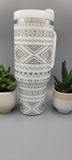 Aztec, African Tribal pattern 40oz Double Wall Insulated Tumbler with Handles Gift for mom, sister