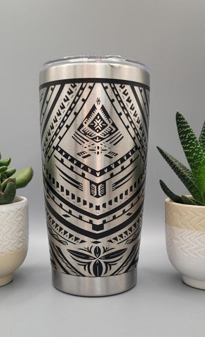 Tribal pattern, New Zealand Laser Engraved Custom Seamless  20oz Double Wall Insulated Tumbler Travel mug