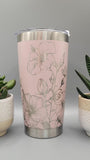 Hibiscus, flowers, floral, garden Laser Engraved Custom Seamless  20oz Double Wall Insulated Tumbler Travel mug