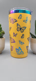 Butterflies, Butterfly rainbow Laser Engraved 20oz Double Wall Insulated Tumbler Travel mug,Seamless Tumbler ,Gift for daughter, niece