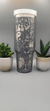 Peace, Hippy, good vibes, Love, Aliens 40oz Double Wall Insulated Tumbler with Handles Gift for mom, Granny, sister, Niece