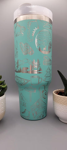 Hiking, Adventure, 4x4, camping 40oz Double Wall Insulated Tumbler with Handles Gift for mom, Granny, sister, Niece