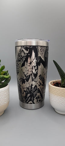 Viking, warrior, soldier, fighter Laser Engraved 20oz Double Wall Insulated Tumbler Travel mug, Seamless Tumbler