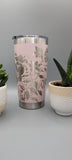 Hummingbird, bird, flowers Laser Engraved 20oz Double Wall Insulated Tumbler Travel mug, Seamless Tumbler