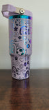 Ladybugs, Rainbows, Daisy light purple and rainbow Laser Engraved 30oz Double Wall Insulated Tumbler Custom Seamless Tumbler