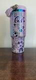 Ladybugs, Rainbows, Daisy light purple and rainbow Laser Engraved 30oz Double Wall Insulated Tumbler Custom Seamless Tumbler