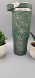 Succulents,  cactus, flowers, floral tumbler, Laser Engraved 30oz Double Wall Insulated Tumbler