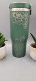 Succulents,  cactus, flowers, floral tumbler, Laser Engraved 30oz Double Wall Insulated Tumbler