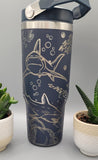 Sharks, ocean, under the sea, tumbler, Laser Engraved 30oz Double Wall Insulated Tumbler