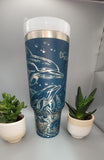 Dolphins, under the sea, Ocean lover fish 40oz Double Wall Insulated Tumbler with Handles Gift for mom, Granny, sister, Niece