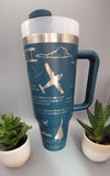 Pilot, airplane, aircraft, flying, plane spotter 40oz Double Wall Insulated Tumbler with Handles Gift for mom, Granny, sister, Niece