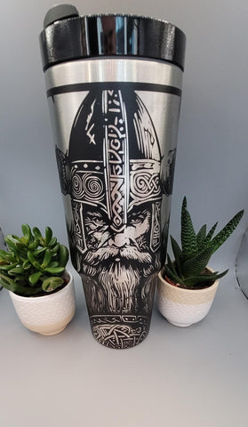 Warrior, Viking, Celtic warrior gift 40oz Double Wall Insulated Tumbler with Handles Gift for Dad, mom, Granny, sister, Niece