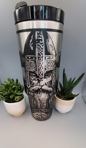 Warrior, Viking, Celtic warrior gift 40oz Double Wall Insulated Tumbler with Handles Gift for Dad, mom, Granny, sister, Niece