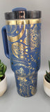 Boho, moons, crystals evil eye gift 40oz Double Wall Insulated Tumbler with Handles Gift for mom, Granny, sister, Niece