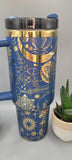 Boho, moons, crystals evil eye gift 40oz Double Wall Insulated Tumbler with Handles Gift for mom, Granny, sister, Niece