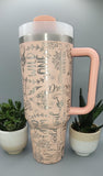 wild One, Boho, Cowboy, Western Floral 40oz Double Wall Insulated Tumbler with Handles Gift for mom, Granny, sister, Niece