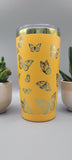 Butterflies, Butterfly rainbow Laser Engraved 20oz Double Wall Insulated Tumbler Travel mug,Seamless Tumbler ,Gift for daughter, niece