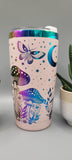 Moonlight Moths and Mushrooms Travel mug, Laser Engraved 20oz Double Wall Insulated Tumbler Travel mug, Seamless Tumbler