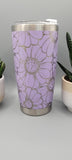 Daisys, sunflowers, flowers Laser Engraved 20oz Double Wall Insulated Tumbler Travel mug, Tumbler