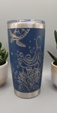 Turtles and octopus, under the sea, ocean theme Laser Engraved 20oz Double Wall Insulated Tumbler Travel mug, Tumbler