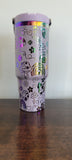 Ladybugs, Rainbows, Daisy light purple and rainbow Laser Engraved 30oz Double Wall Insulated Tumbler Custom Seamless Tumbler