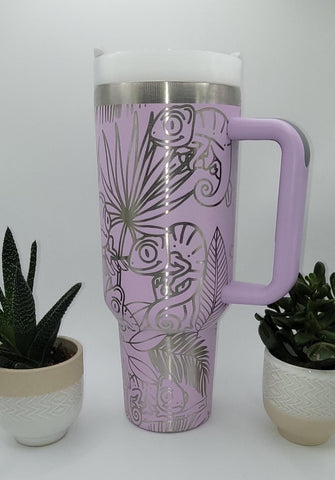 Cute Chameleons 40oz Double Wall Insulated Tumbler with Handles Gift for mom, Granny, sister, Niece