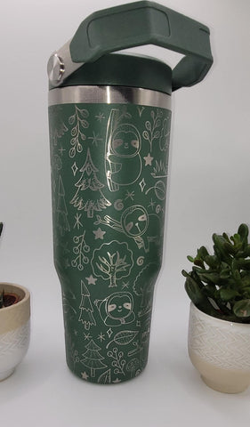 Sloths, Cute sloth tumbler, Laser Engraved 30oz Double Wall Insulated Tumbler