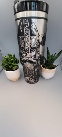 Warrior, Viking, Celtic warrior gift 40oz Double Wall Insulated Tumbler with Handles Gift for Dad, mom, Granny, sister, Niece