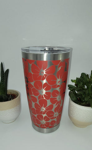 Poppies, Poppy, flowers Laser Engraved 20oz Double Wall Insulated Tumbler Travel mug, Tumbler