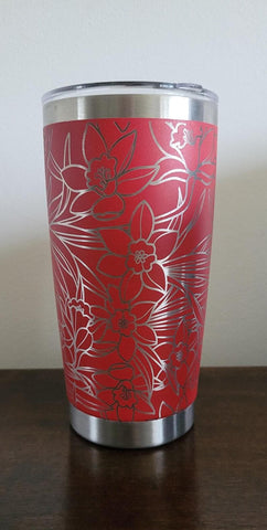 Daffodils, narcissus, Flowers, Floral Laser Engraved 20oz Double Wall Insulated Tumbler Travel mug, Tumbler