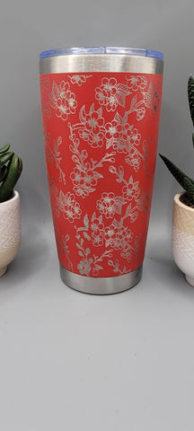 Cherry blossoms, flowers Laser Engraved 20oz Double Wall Insulated Tumbler Travel mug, Tumbler