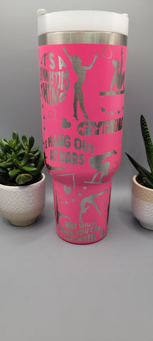 Gymnastics, Gymnast, sports 40oz Double Wall Insulated Tumbler with Handles Gift gymnast