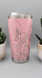 Calla lillies, Lilly, flowers Laser Engraved 20oz Double Wall Insulated Tumbler Travel mug, Tumbler