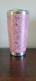 Roses flowers Laser Engraved 20oz Double Wall Insulated Tumbler Travel mug, Seamless Tumbler ,Gift for daughter, niece, Friend